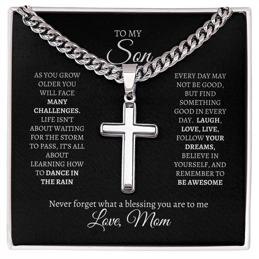 My Son | You're a Blessing to Me | Personalized Cross Necklace
